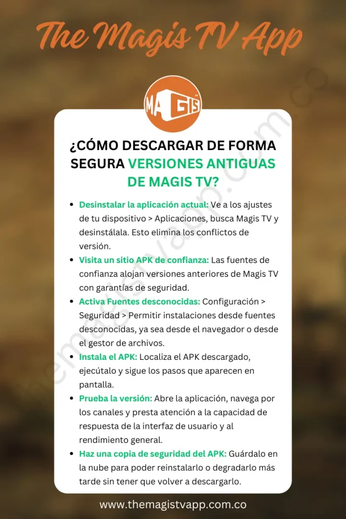 Magis TV Versiones Antiguas (Magis TV Old Versions): Descargue según sus necesidades 2 Cómo descargar de forma segura versiones antiguas de Magis TV